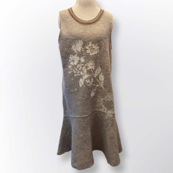 Knitted & Knotted Sleeveless Wool Sweater Dress Size L - Picture 1 of 5